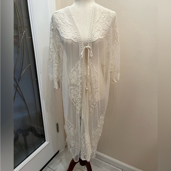 Lace Kimono Beach Cover Up, NWT - Picture 4 of 8